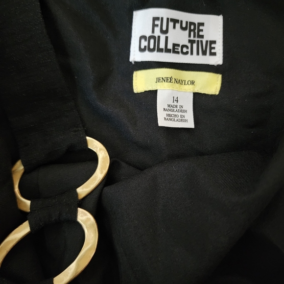 Jenee Naylor Ring Detail Mini Dress NWT Black Size 14 Future Collective - Picture 5 of 7